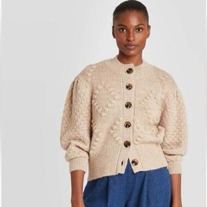 Who What Wear Cardigan in Oatmeal Size: S
